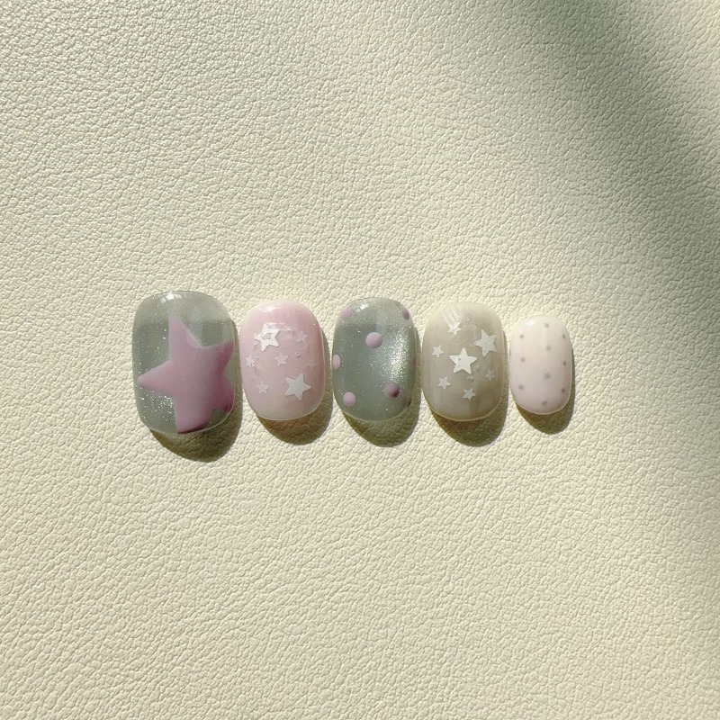 10PCS Unhas Postiças Artesanai - Nail Art Cat Eye Simple avaliação e preço