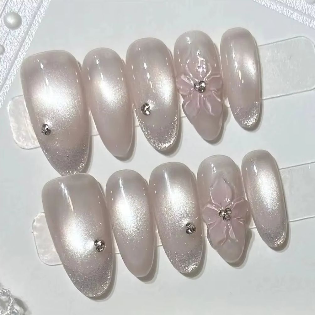 10 Peças de Unhas Postiças Fra - Nail Art Cat Eye Simple avaliação e preço