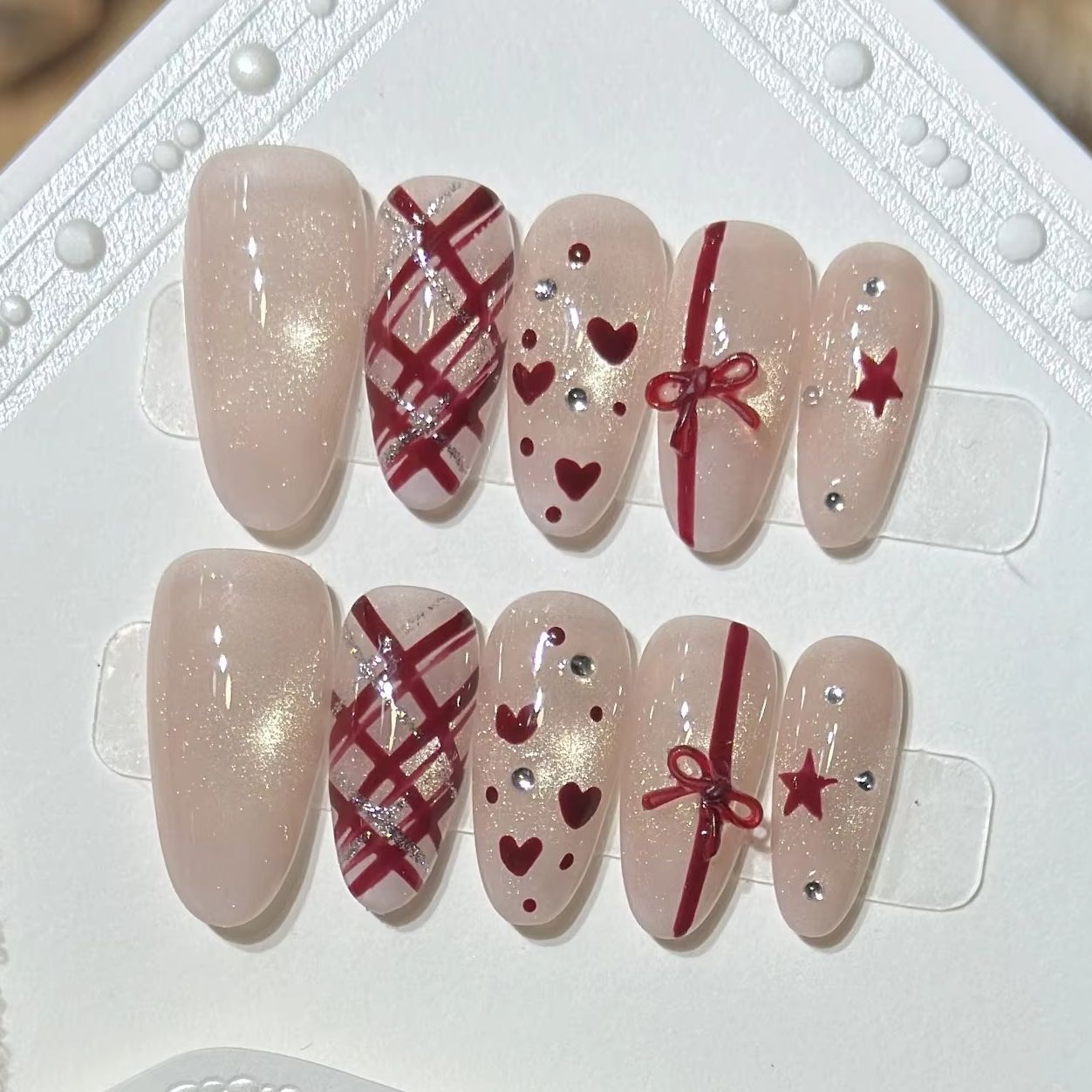 10 Peças de Unhas Postiças Fra - Nail Art Cat Eye Simple avaliação e preço