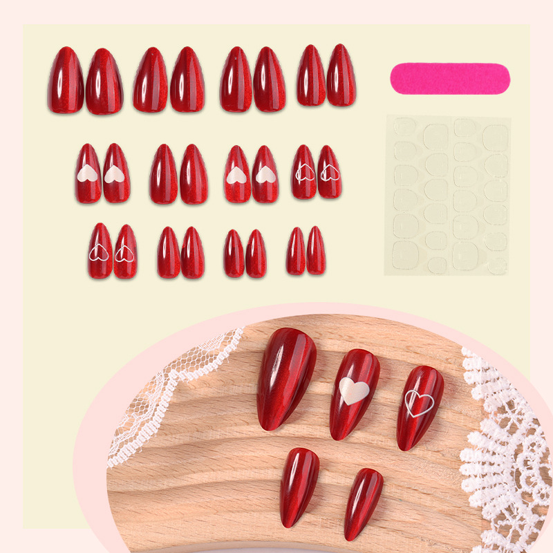 24 pçs simples vermelho olho d - Nail Art Cat Eye Simple avaliação e preço