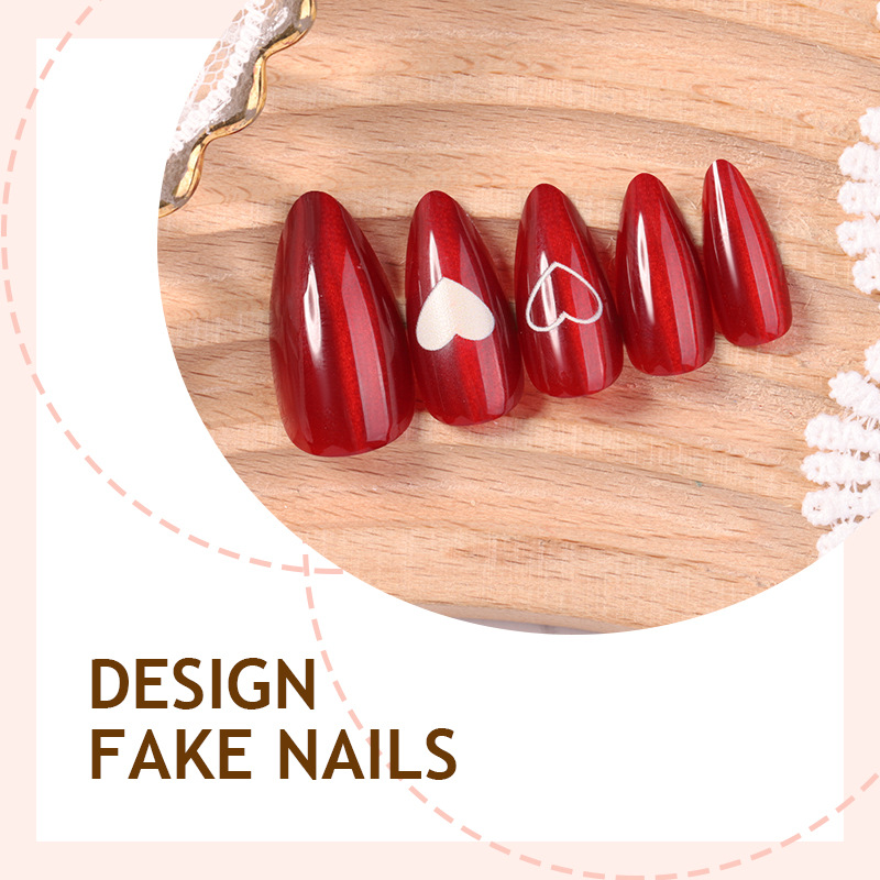24 pçs simples vermelho olho d - Nail Art Cat Eye Simple avaliação e preço