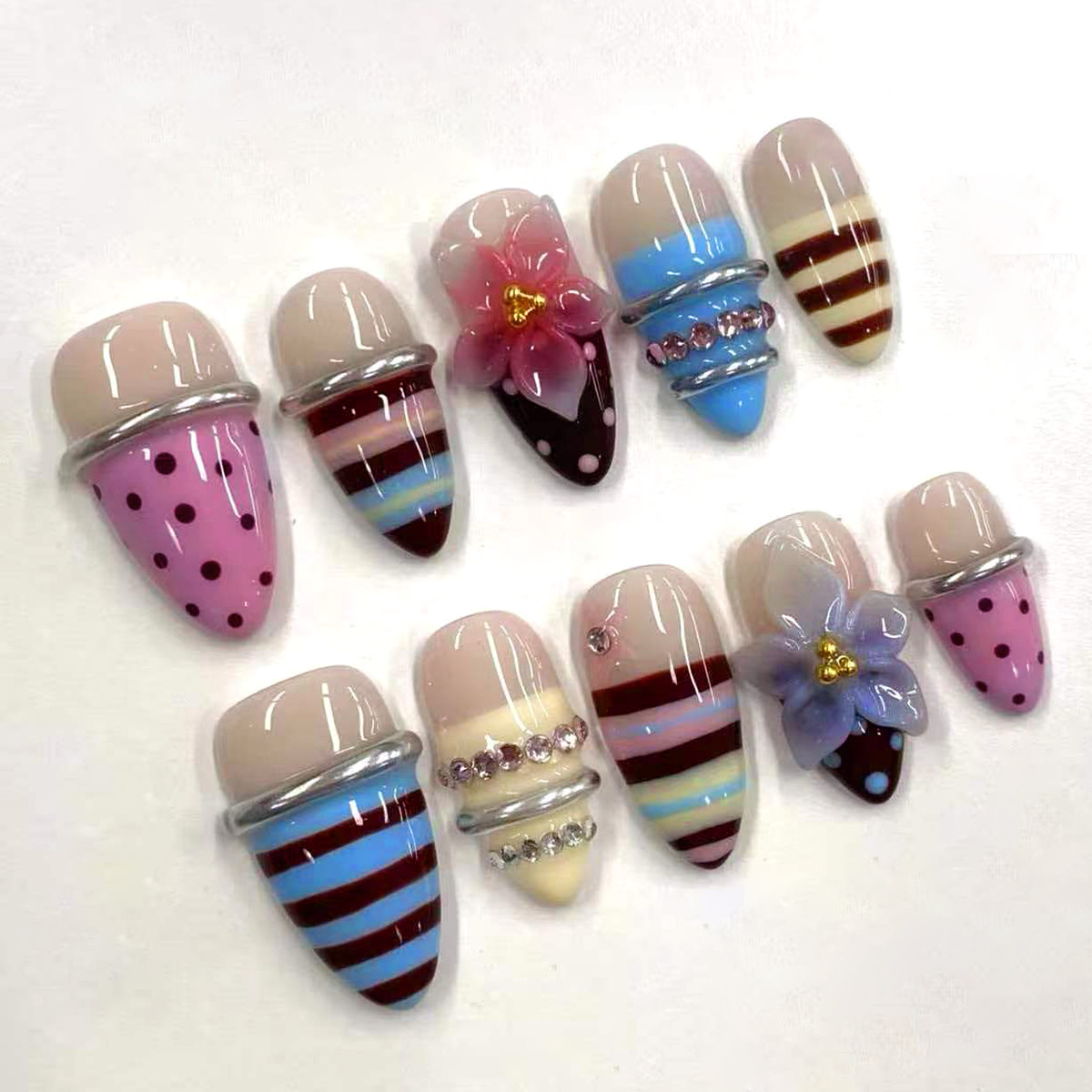 24 peças de Unhas Postiças Olh - Nail Art Cat Eye Simple avaliação e preço