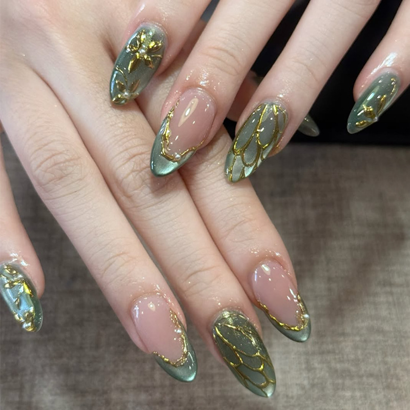 24 Unidades de Unhas Postiças  - Nail Art Cat Eye Simple avaliação e preço