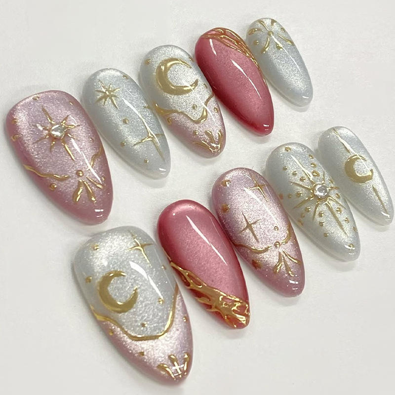 24 Unidades de Unhas Postiças  - Nail Art Cat Eye Simple avaliação e preço