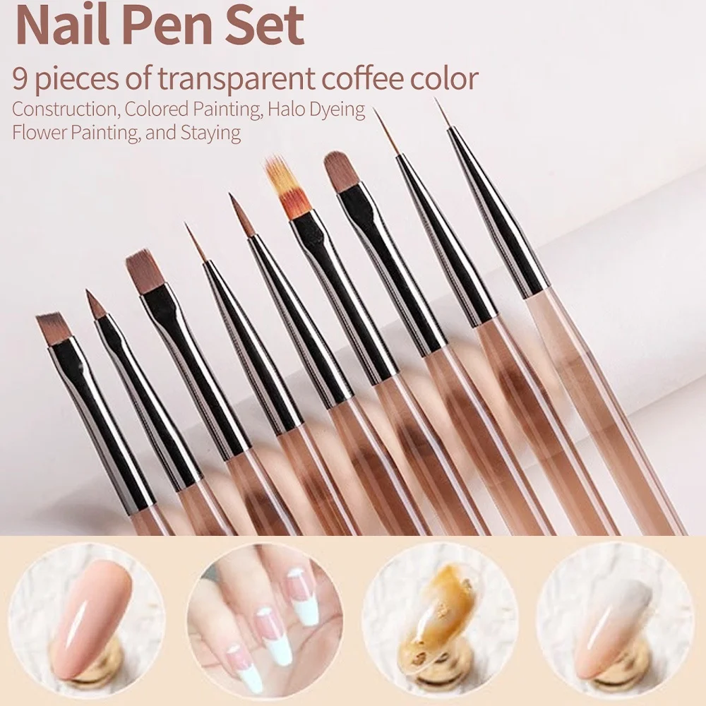 9 pçs escova de unhas para des - Nail Art Quotes avaliação e preço