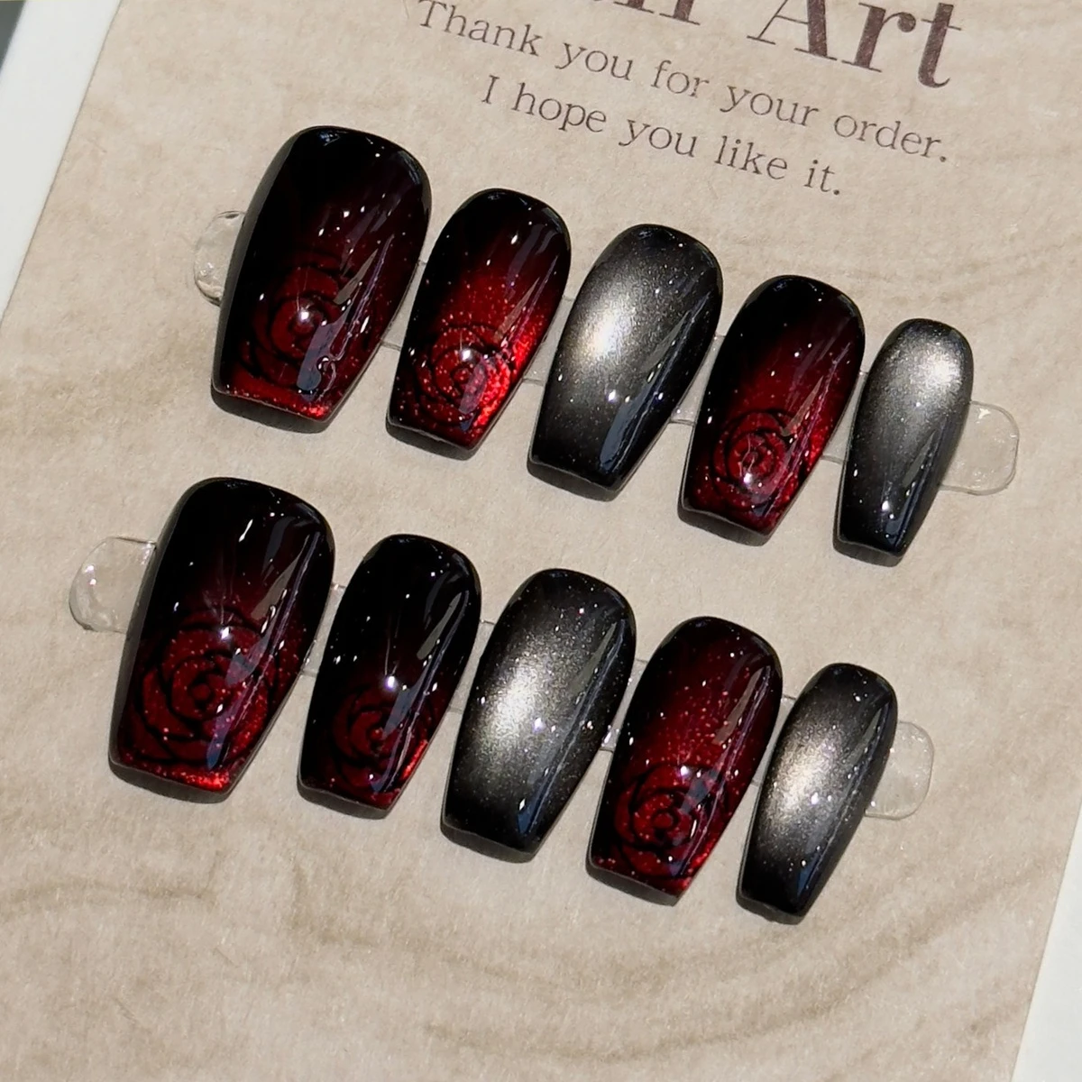 10 Peças Unhas Postiças Retrô  - Nail Art Cat Eye Simple avaliação e preço